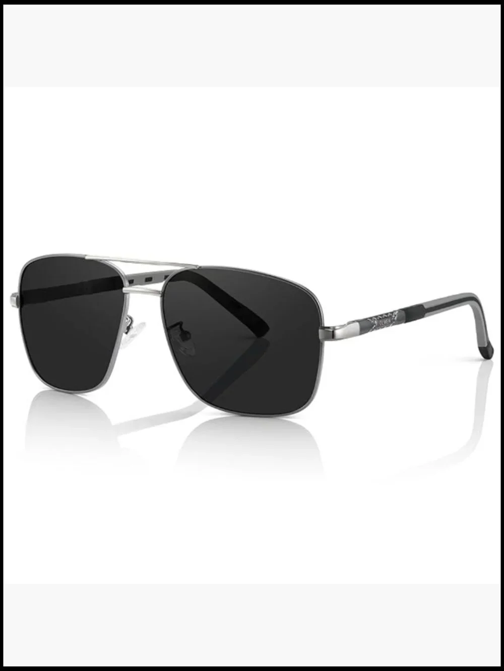 Polarized Navigator Sunglasses for Large Heads with Hard Case